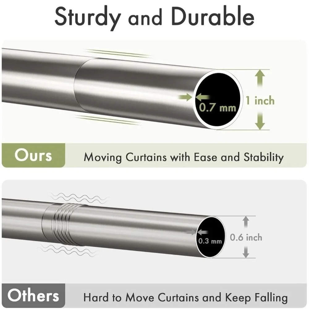 AmazerBath 31-46.5 Inches Spring Tension Shower Curtain Rod, Short Shower Rod...